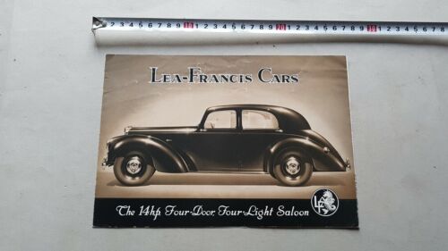 Lea Francis 14 HP Four Door Saloon anni 40 depliant …
