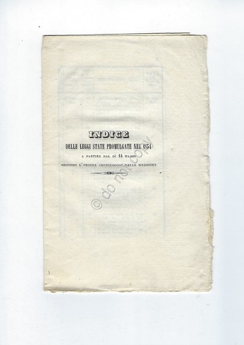Leggi promulgate nel 1854 indice cronologico a partire dal 14 …