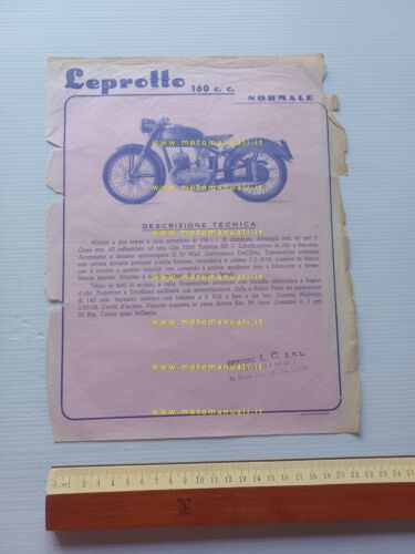 Leprotto 160 Normale 1953 depliant italiano originale