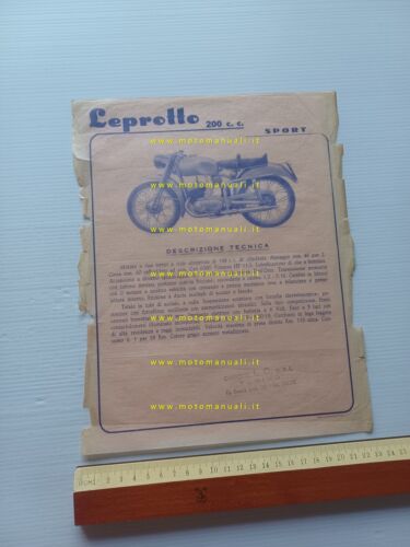 Leprotto 200 Sport 1953 depliant italiano originale