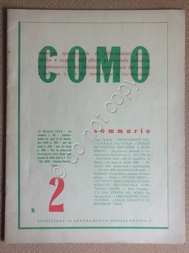 Libretto - Como - Maggio 1946 - Rassegna Quindicinale di …