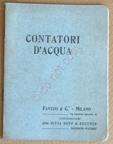 Libretto - Fantini & C. Milano - Contatori d'Acqua - …