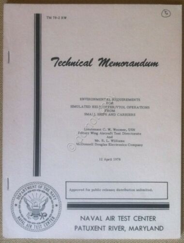 Libretto - U.S. Navy - Simulated Helicopter/VTOL Operation - 1978