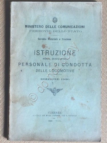 Libretto Ferrovie Dello Stato - Istruzione Personale Condotta Locomotive - …