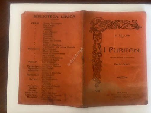 Libretto Opera Bellini I Puritani Ed Floreal Liberty