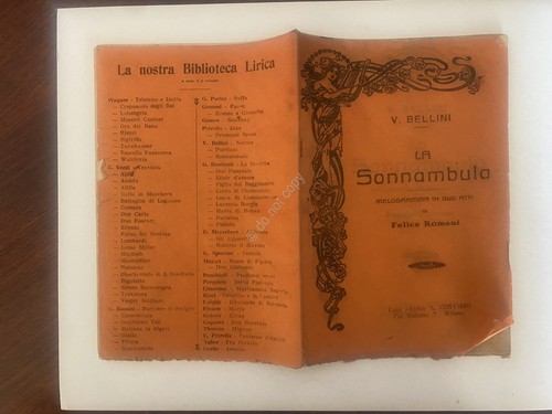 Libretto Opera Bellini La Sonnambula Ed Cervieri