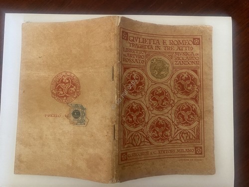 Libretto Opera Zandonai Giulietta e Romeo Ricordi anni '30