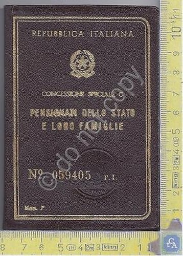 Libretto Sconto Tariffe Ferroviarie - Pensionati dello Stato - 1963