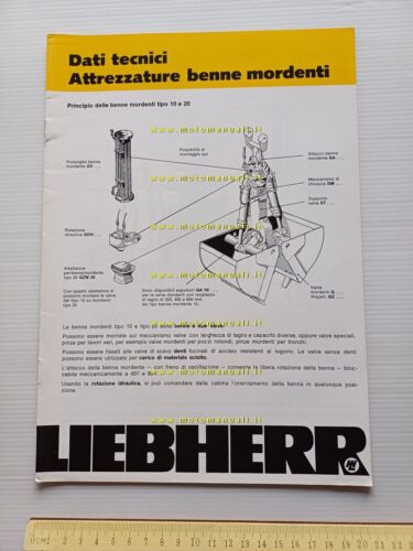 Liebherr benne mordenti 1976 scheda tecnica depliant italiano originale