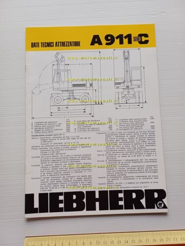 Liebherr escavatore A 911 C 1977 scheda tecnica depliant italiano …