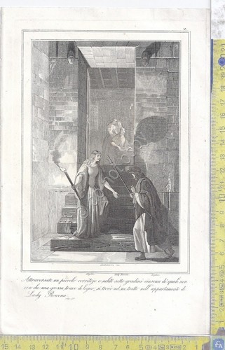 Litografia - Lady Rowena - .XIX Secolo