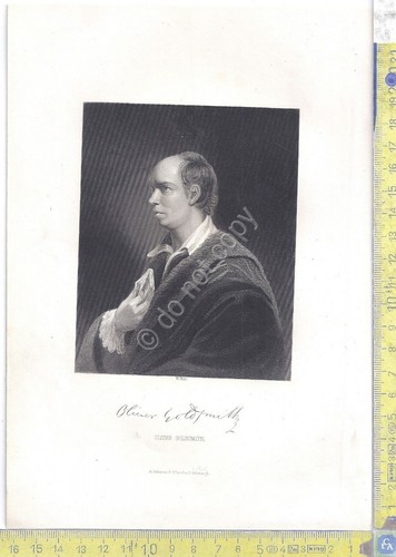 Litografia - Oliver Goldsmith - .XIX Secolo