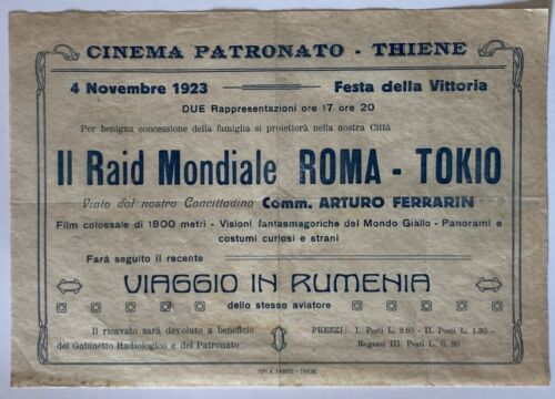 Locandina - Il Raid Mondiale Roma-Tokio - Cinema Patronato Thiene …