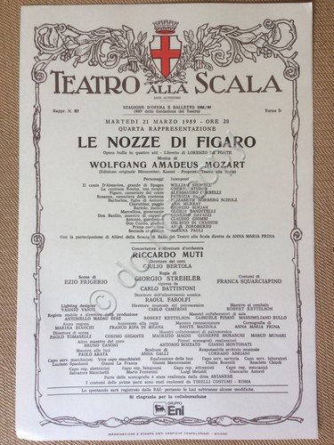 Locandina - Teatro alla Scala - Le Nozze di FIgaro …