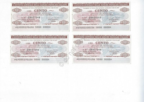 Lotto di 3 MiniAssegni - Istituto Italiano Banche Popolari - …