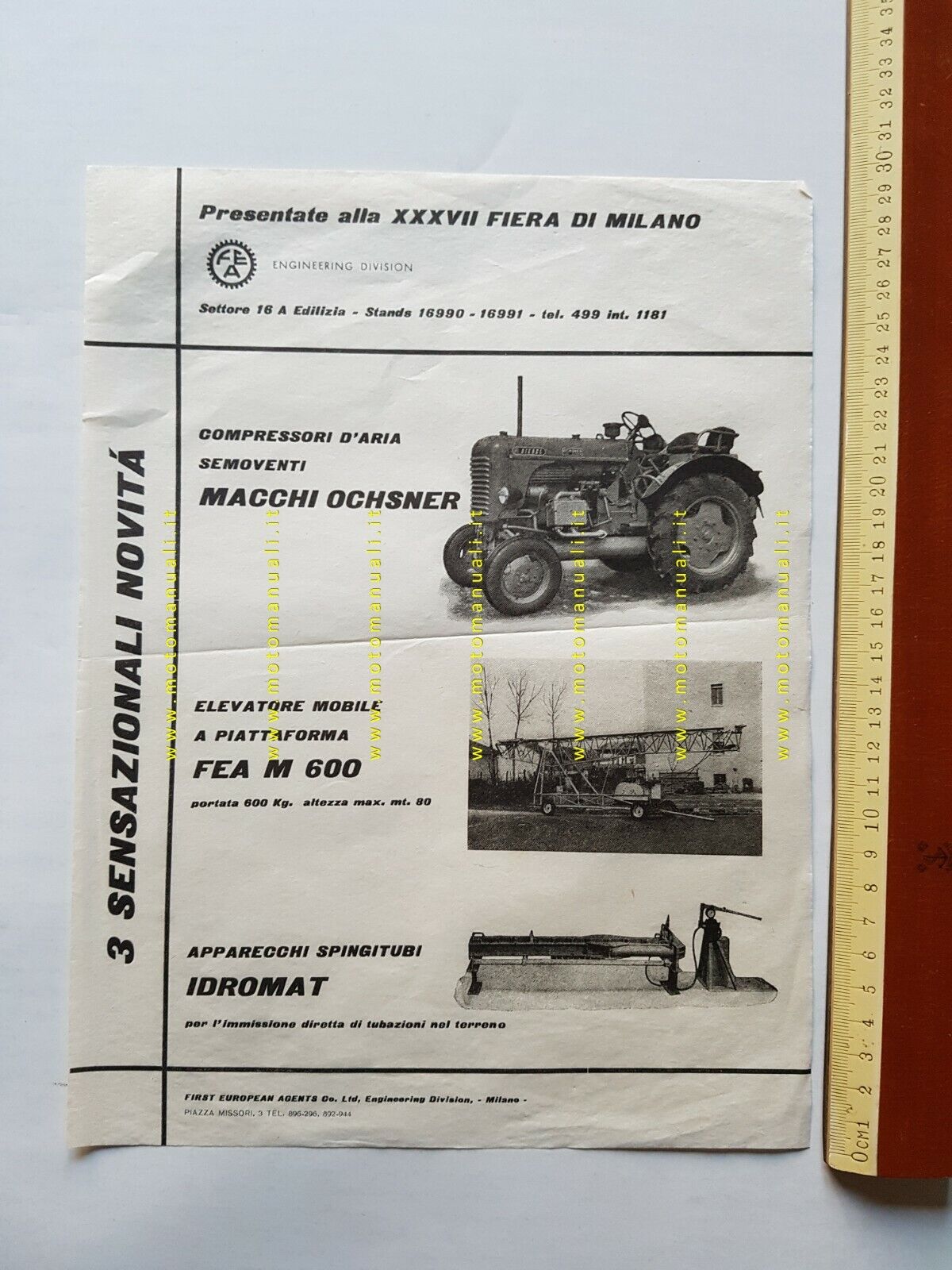 Macchi-Ochsner Compressori aria semoventi anni 60 depliant originale italiano