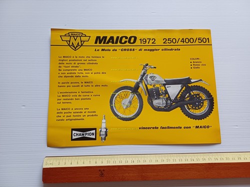 Maico 250 - 400 - 501 Cross 1972 depliant italiano …