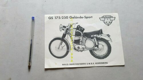 Maico GS 175 - 250 Regolarità Enduro anni 60 depliant …