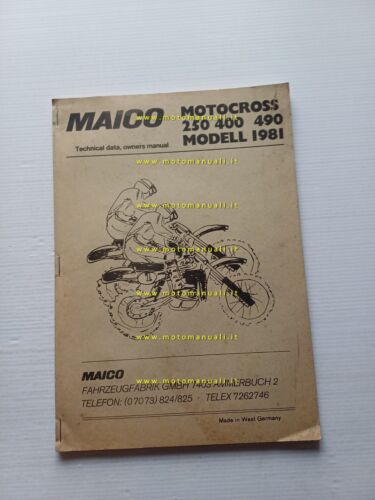 MAICO MC 250-400-490 1981 manuale uso + officina INGLESE originale