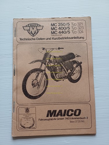 Maico MC 250.5- 400.5 - 440.5 1975 manuale uso manutenzione …