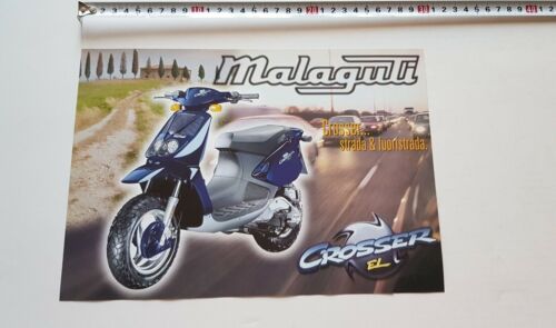 Malaguti 50 Crosser EL anni 90 depliant scooter moto originale …