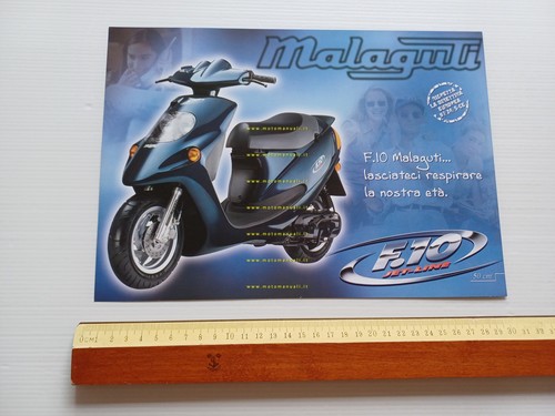 Malaguti 50 F10 Jetline anni 90 depliant scooter italiano originale