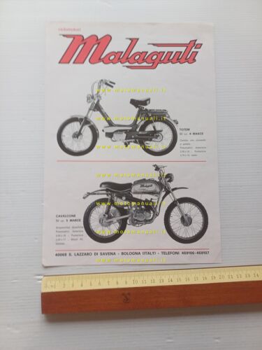 Malaguti 50 Totem Cavalcone Prisma Motorik 1972 depliant italiano originale