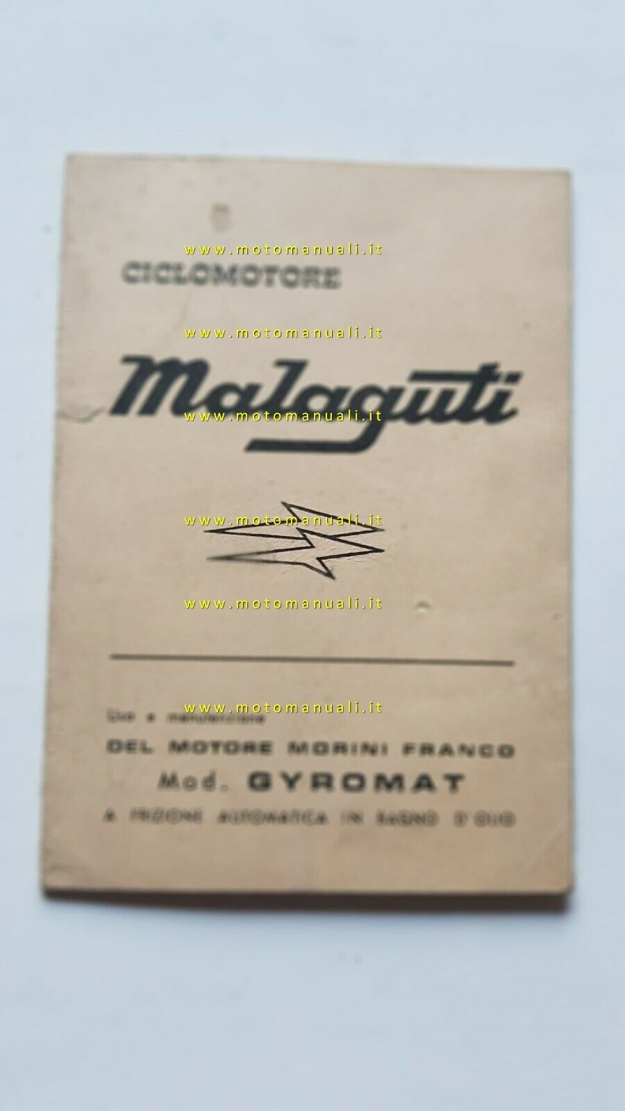 Malaguti motore 48 F. MORINI GYROMAT 1971 manuale uso italiano …