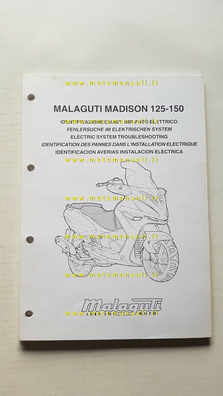 Malaguti scooter Madison 125-150 2000 manuale officina originale