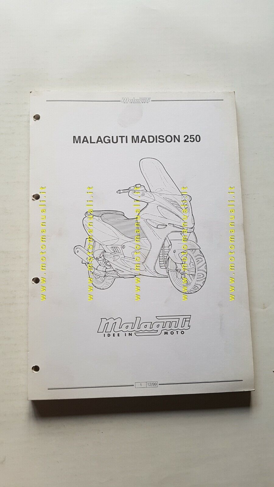 Malaguti scooter Madison 250 1999 manuale officina originale