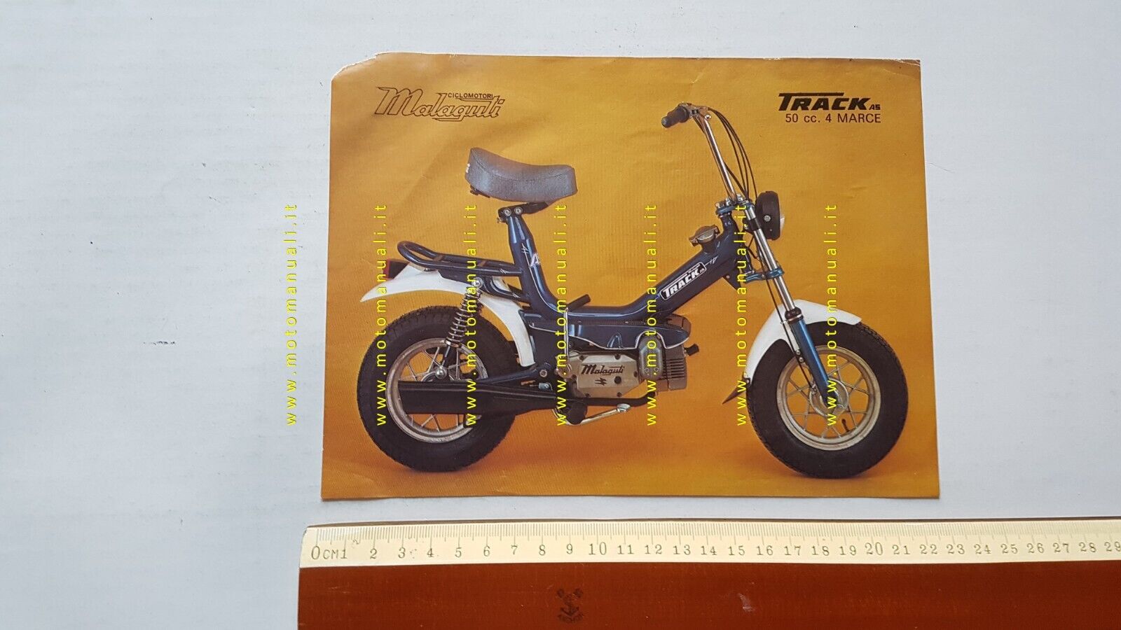 Malaguti Track 50 moto ciclomotore depliant anni '70 originale italiano …