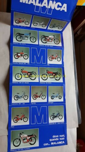 Malanca 1976 produzione moto depliant poster originale motorcycle brochure