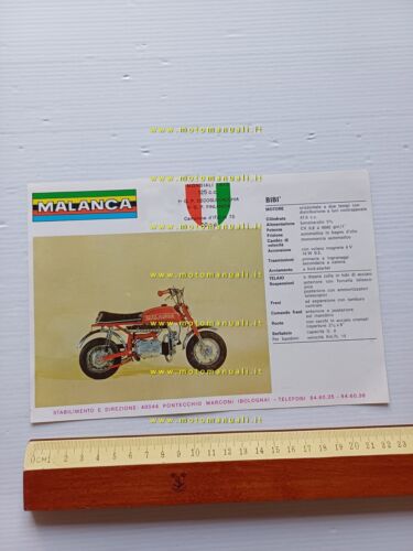 Malanca 50 Bib - Mini Zeta 1973 depliant ciclomotore originale …