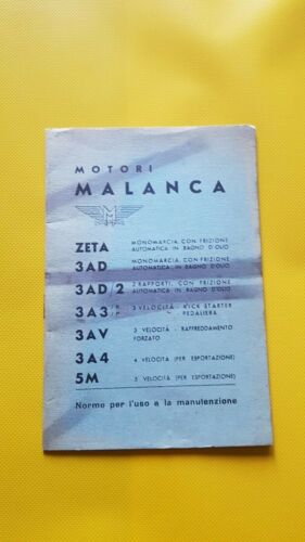 Malanca 50 motori 3AD-3AD2-3A3-3AV-3A4-5M manuale uso originale owner's manual