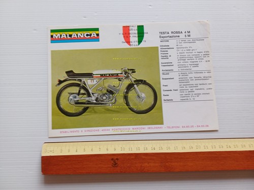 Malanca 50 Testarossa 45M - 4M Competizione 1973 depliant ciclomotore …