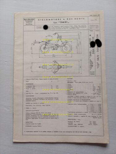 Malanca 50 Tigre 5M 5MSI 1974 scheda omologazione DGM Motorizzazione …