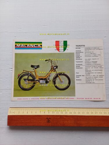 Malanca 50 Tigrotto - Zeta 1973 depliant italiano originale