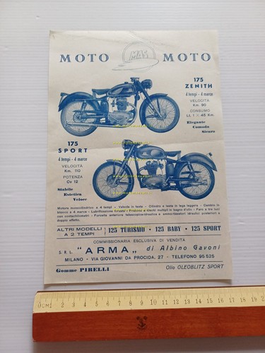 MAS 175 Zenith - 175 Sport anni 50 depliant originale …