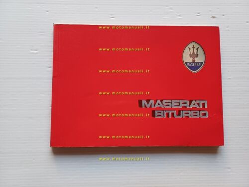 Maserati Biturbo 1a serie manuale uso manutenzione originale italiano
