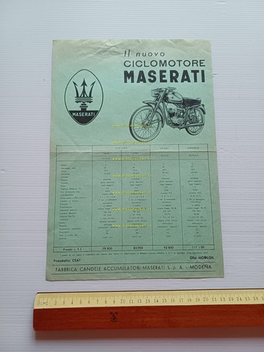 MASERATI ciclomotore 50 e produzione modelli anni 50 depliant italiano …