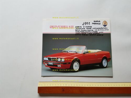 Maserati Spyder iE 1990 depliant originale inglese