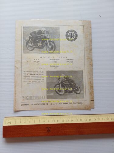 Matchless - AJS modelli 1953 depliant italiano originale