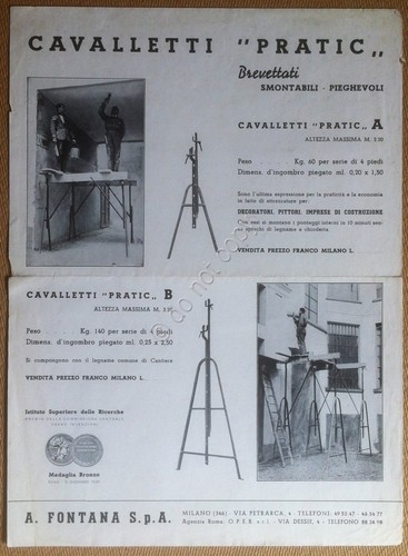Materiali edili - Volantino pubblicitario Cavalletti Pratic - anni '60