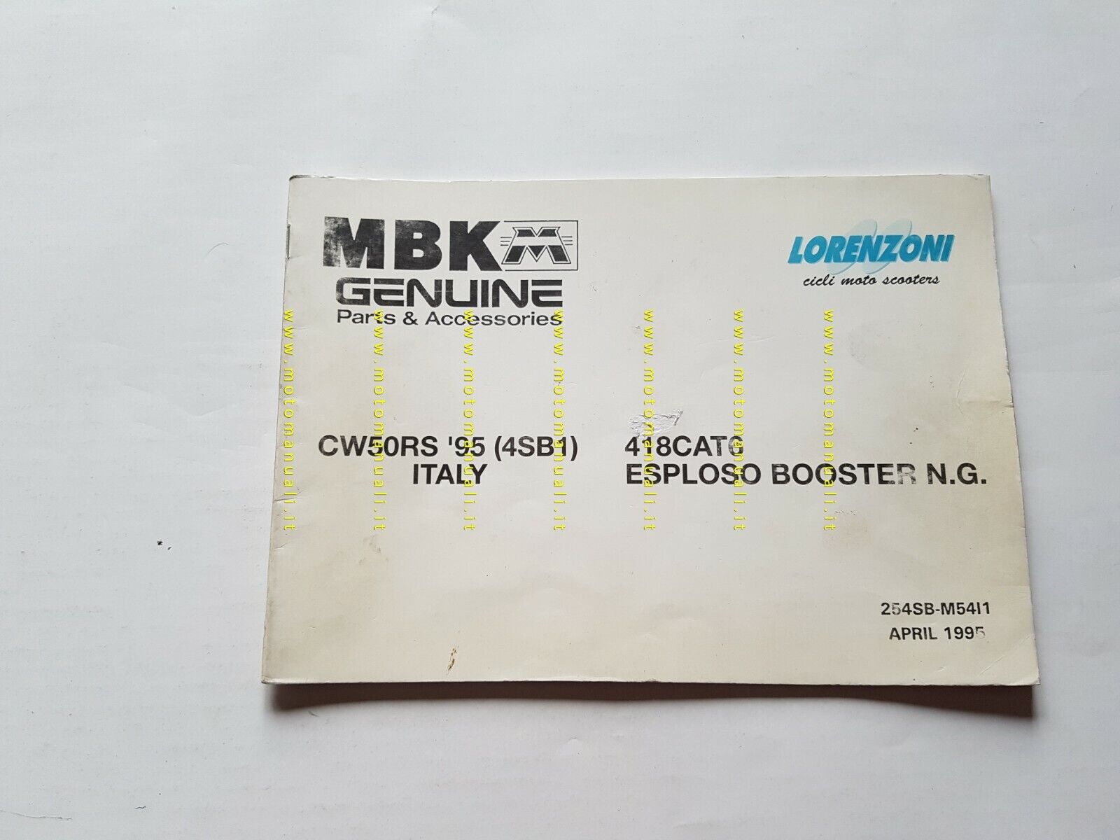 MBK Booster 50 N.G. 1995 catalogo ricambi spare parts catalog
