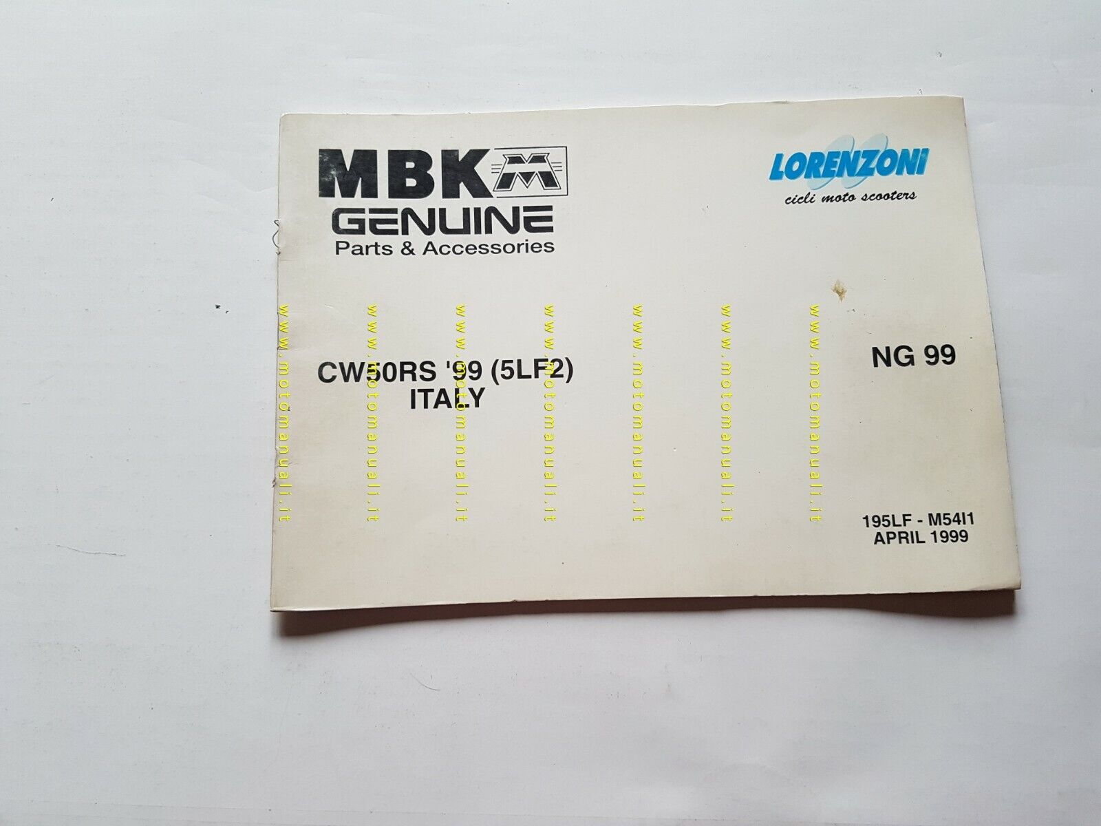 MBK Booster 50 Next Generation 1999 catalogo ricambi originale parts …