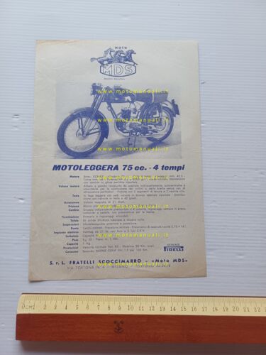 MDS 75 1956 depliant italiano moto originale