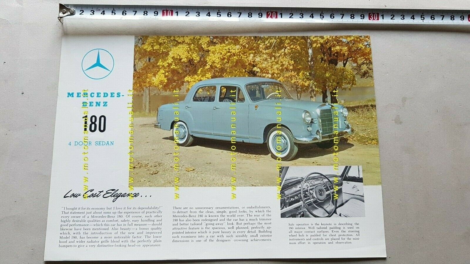 Mercedes-Benz 180 4 Door Sedan 1960 depliant USA originale brochure