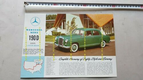 Mercedes-Benz 190 D 4 Door Sedan 1960 depliant USA originale …