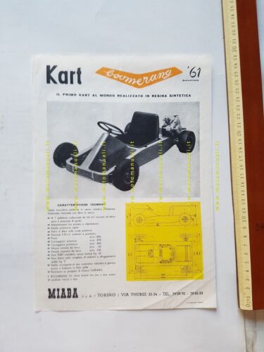 MIABA Boomerang KART 1961 depliant ITALIANO originale