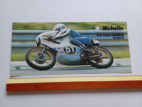 Michelin 1976 PierPaolo Bianchi Morbidelli 125 locandina mini-poster originale